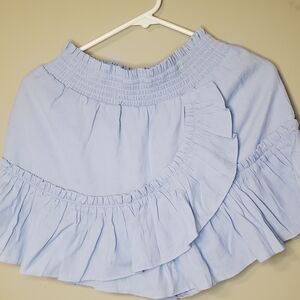 DO+BE Sky Blue Ruffled Mini Skirt with Shorts Size Medium